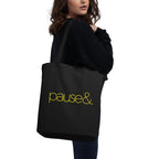 Pause Symbol Yellow Eco Tote Bag