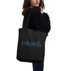 Pause Symbol Blue Eco Tote Bag