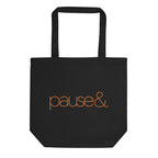 Pause Symbol Orange Eco Tote Bag