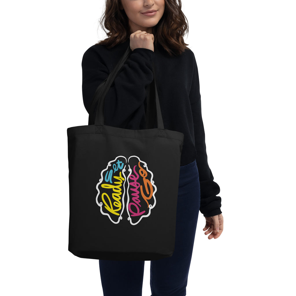 Ready Pause Brain Multicolor Eco Tote Bag