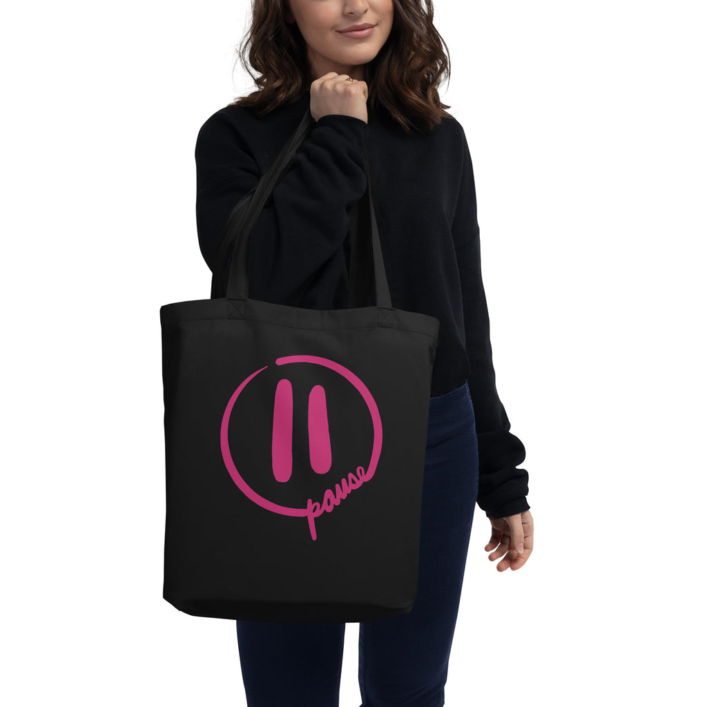 Pause Symbol Pink Eco Tote Bag