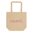 Pause Symbol Pink Eco Tote Bag