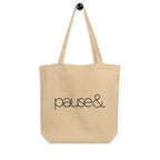 Pause Symbol Black Eco Tote Bag