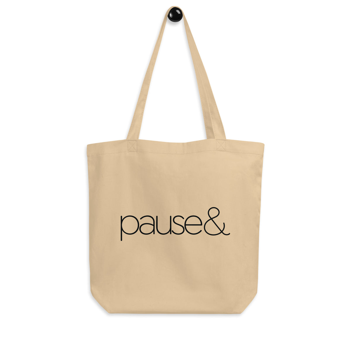 Pause Symbol Black Eco Tote Bag