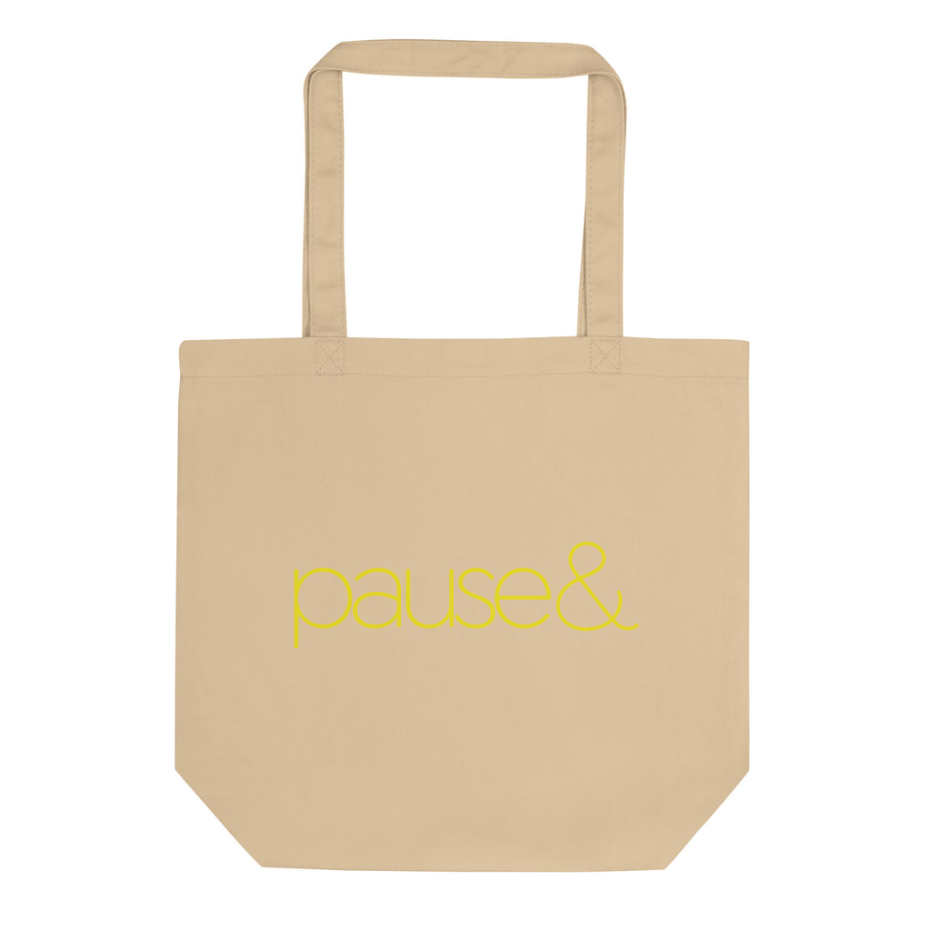 Pause Symbol Yellow Eco Tote Bag
