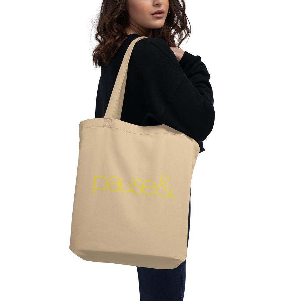 Pause Symbol Yellow Eco Tote Bag
