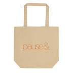 Pause Symbol Orange Eco Tote Bag