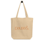 Pause Symbol Orange Eco Tote Bag
