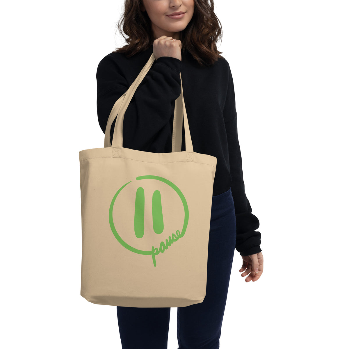 Pause Symbol Green Eco Tote Bag