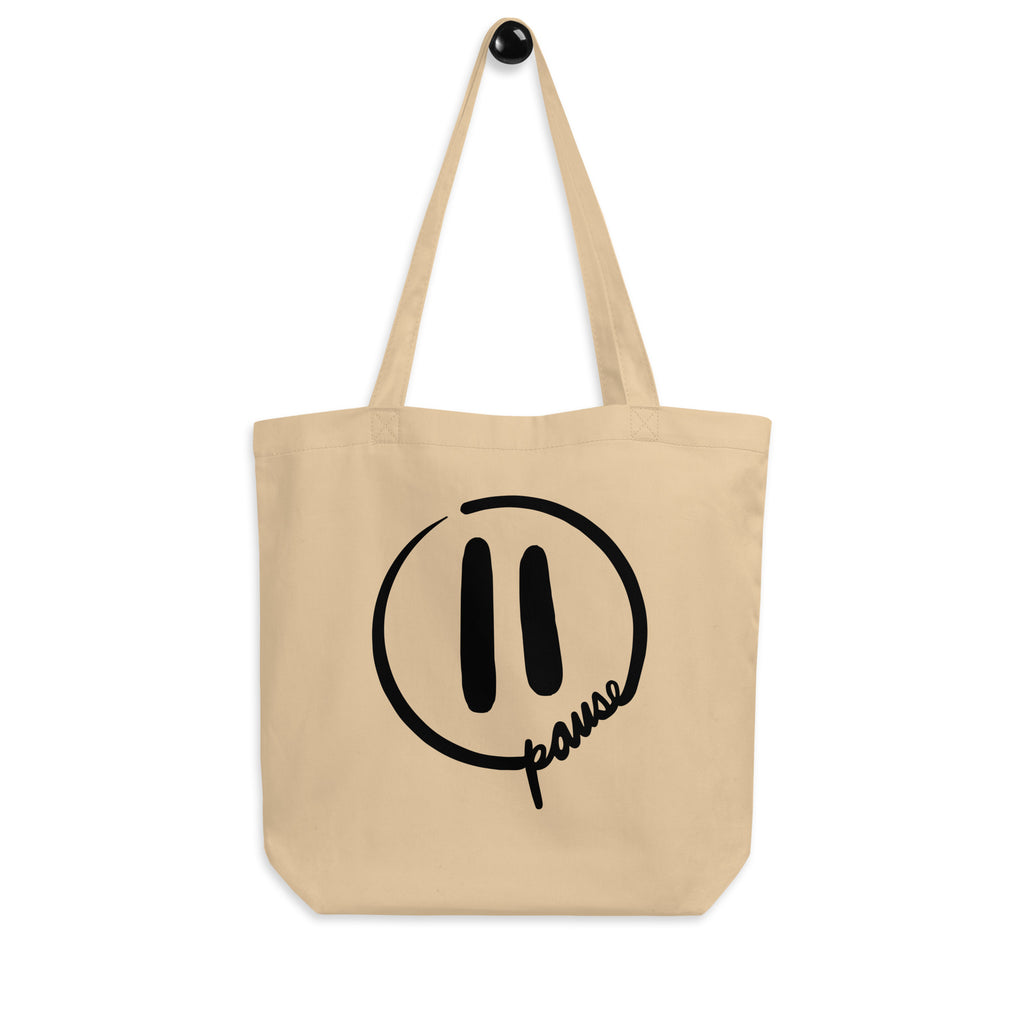 Pause Symbol Black Eco Tote Bag