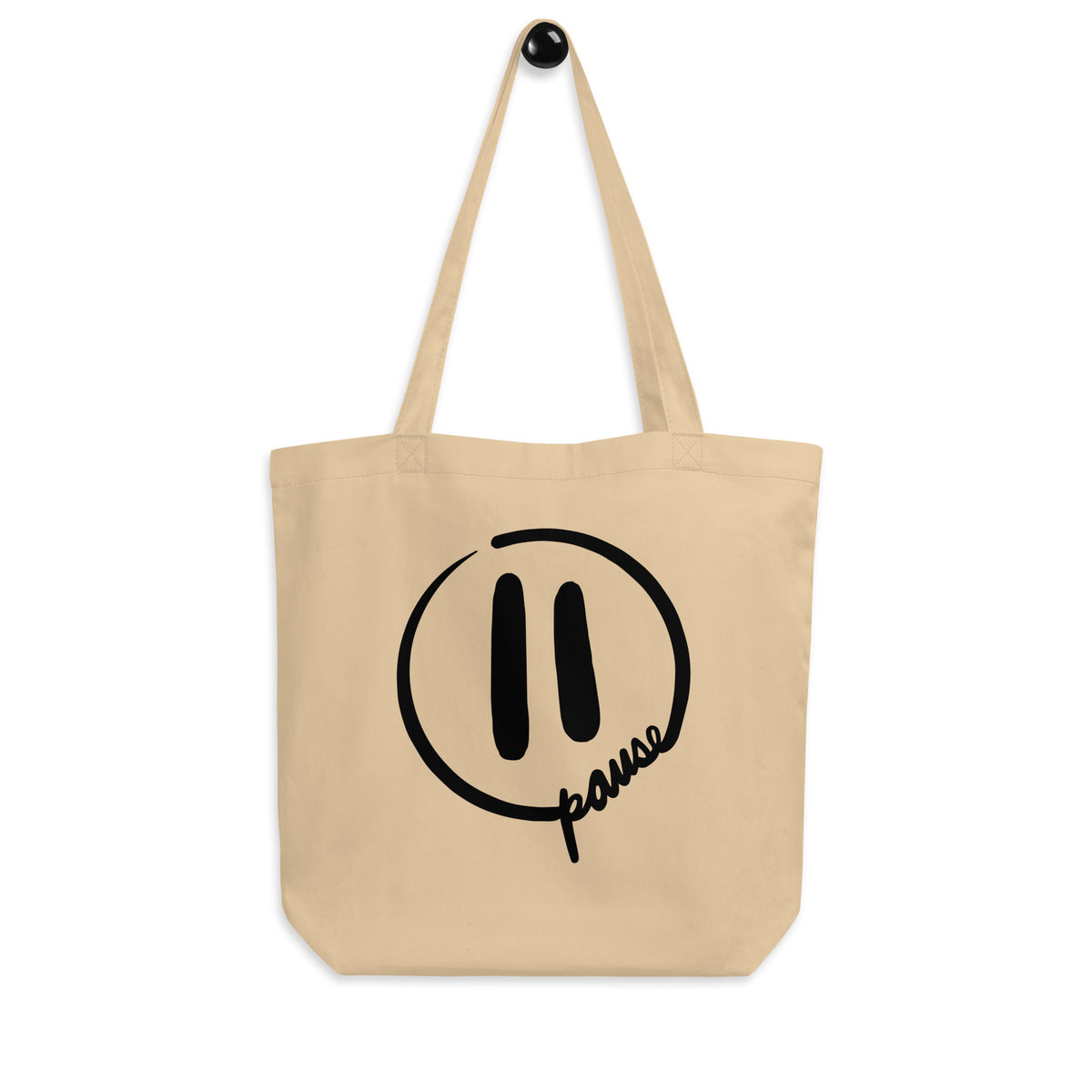 Pause Symbol Black Eco Tote Bag