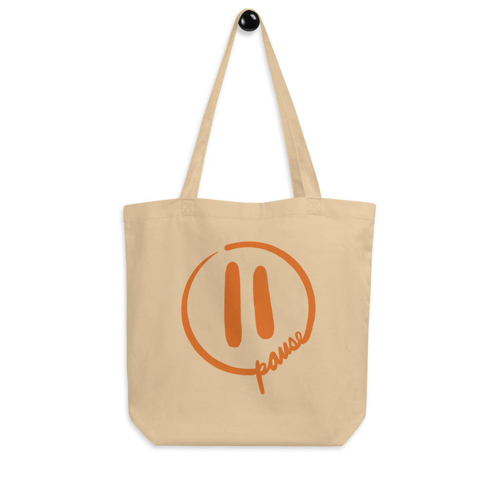 Pause Symbol Orange Eco Tote Bag