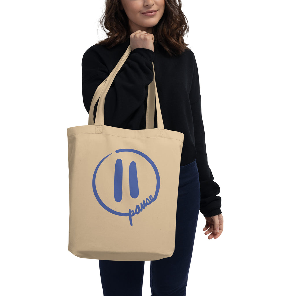 Pause Symbol Purple Eco Tote Bag