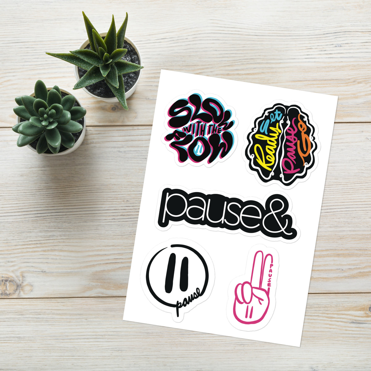 Pause& Multicolor Sticker Sheet 2
