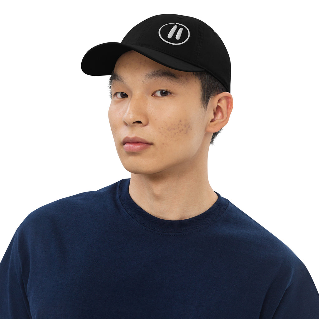 Pause Symbol White Econscious Circle Dad Hat