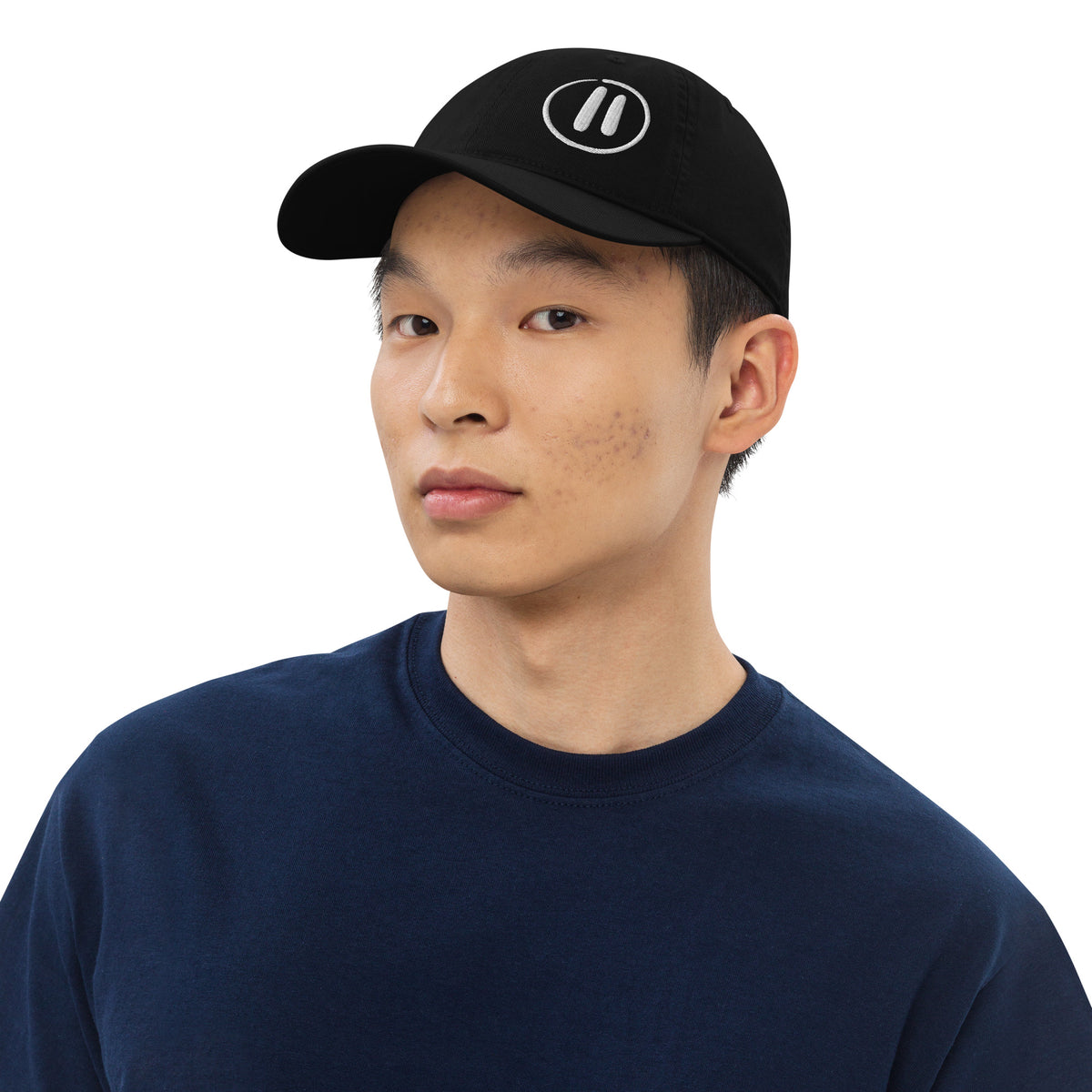 Pause Symbol White Econscious Circle Dad Hat