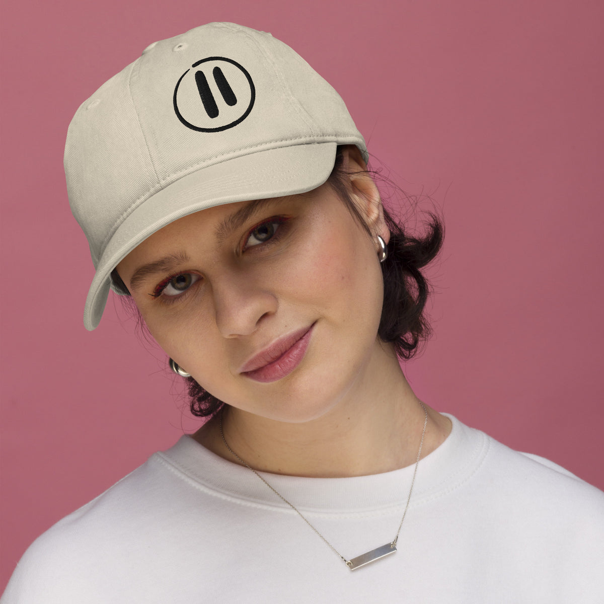 Pause Symbol Black Econscious Circle Dad Hat