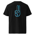 Official Pause Sign Duo Blue Unisex Organic Cotton Tee