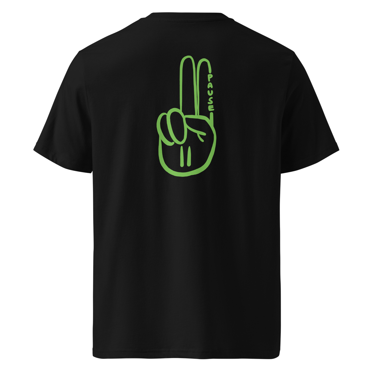 Official Pause Sign Duo Green Unisex Organic Cotton Tee