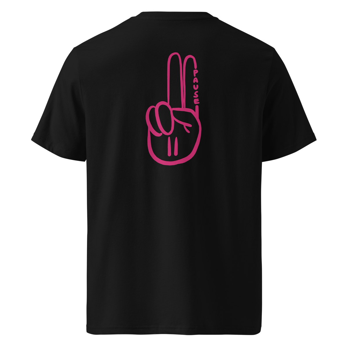 Official Pause Sign Duo Pink Unisex Organic Cotton Tee