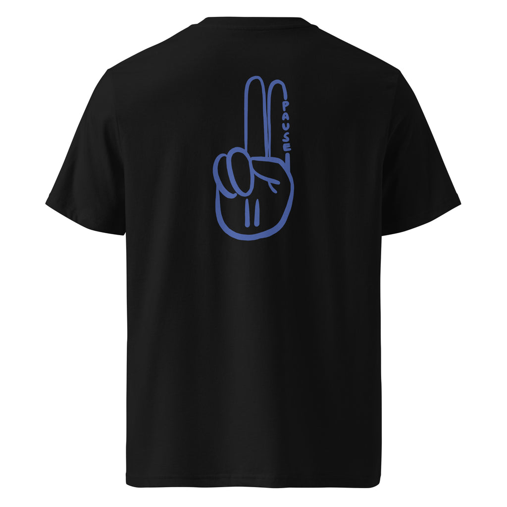 Official Pause Sign Duo Purple Unisex Organic Cotton Tee
