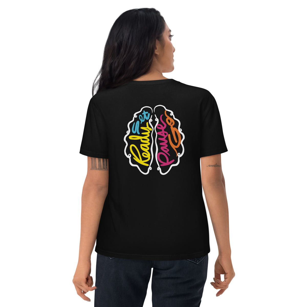 Ready Pause Brain Duo Multicolor Unisex Organic Cotton Tee
