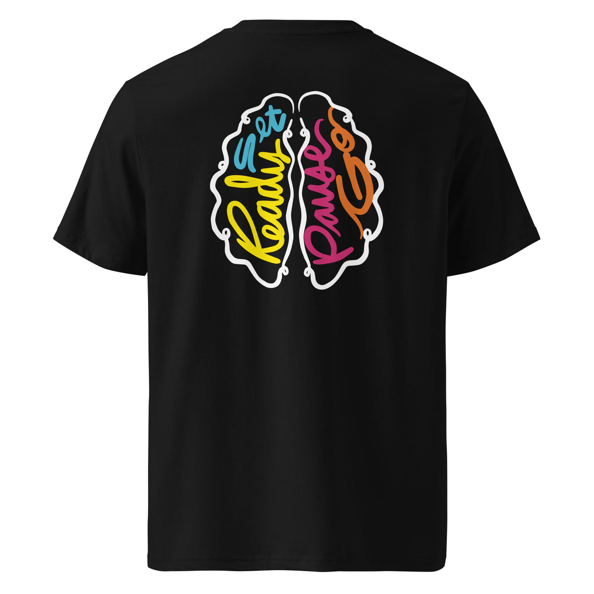Ready Pause Brain Duo Multicolor Unisex Organic Cotton Tee
