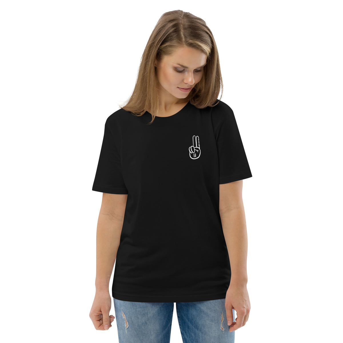 Official Pause Sign Duo White Unisex Organic Cotton Tee