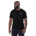 Official Pause Sign Duo Blue Unisex Organic Cotton Tee