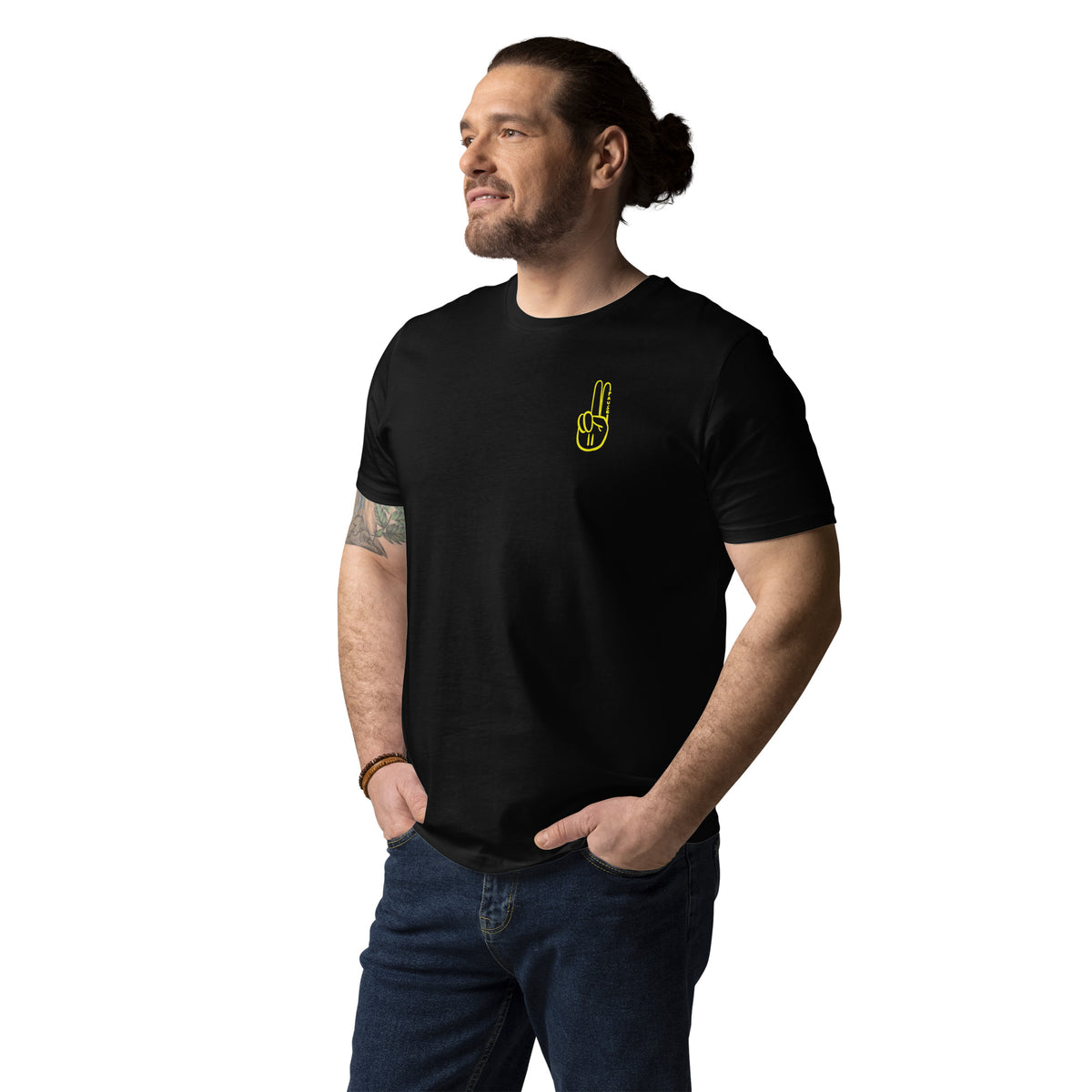 Official Pause Sign Duo Yellow Unisex Organic Cotton Tee