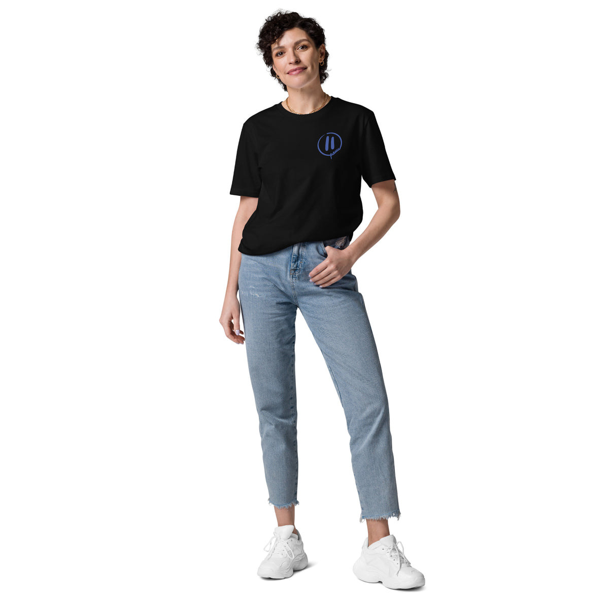Pause Symbol Duo Purple Unisex Organic Cotton Tee