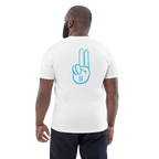 Official Pause Sign Duo Blue Unisex Organic Cotton Tee