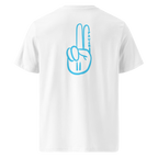 Official Pause Sign Duo Blue Unisex Organic Cotton Tee