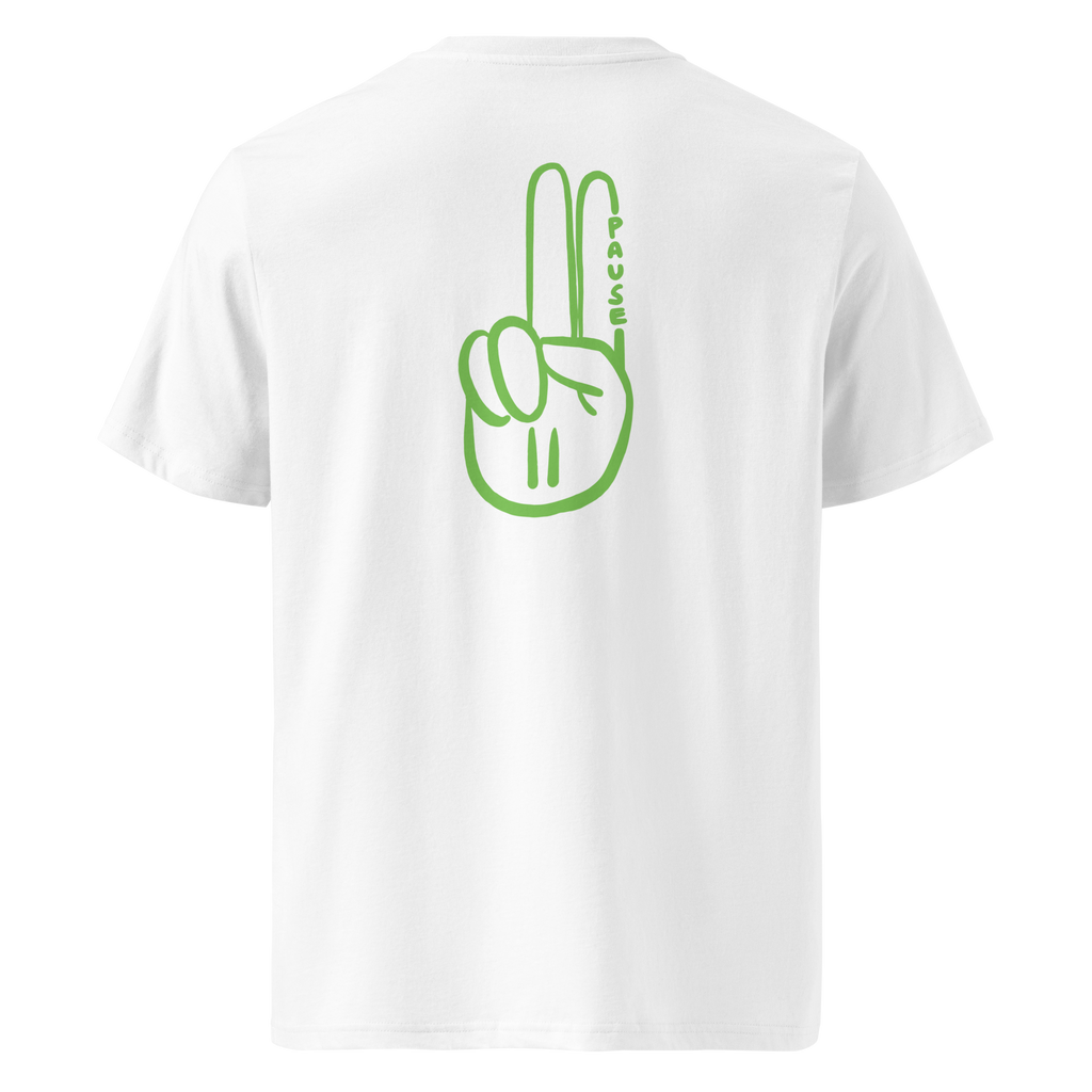 Official Pause Sign Duo Green Unisex Organic Cotton Tee