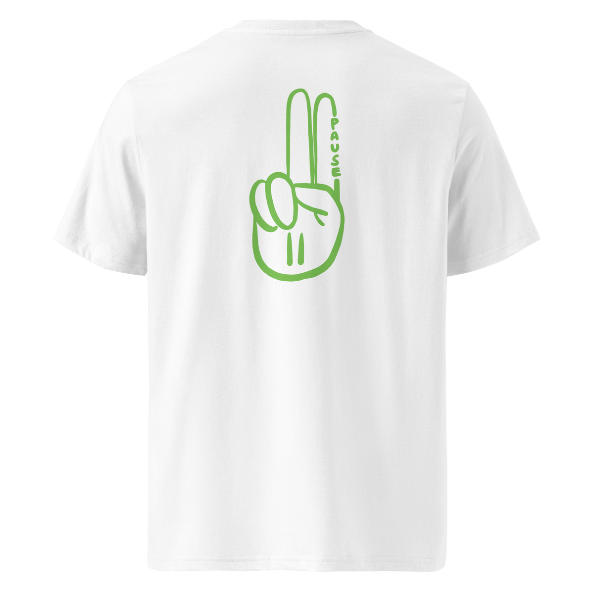 Official Pause Sign Duo Green Unisex Organic Cotton Tee