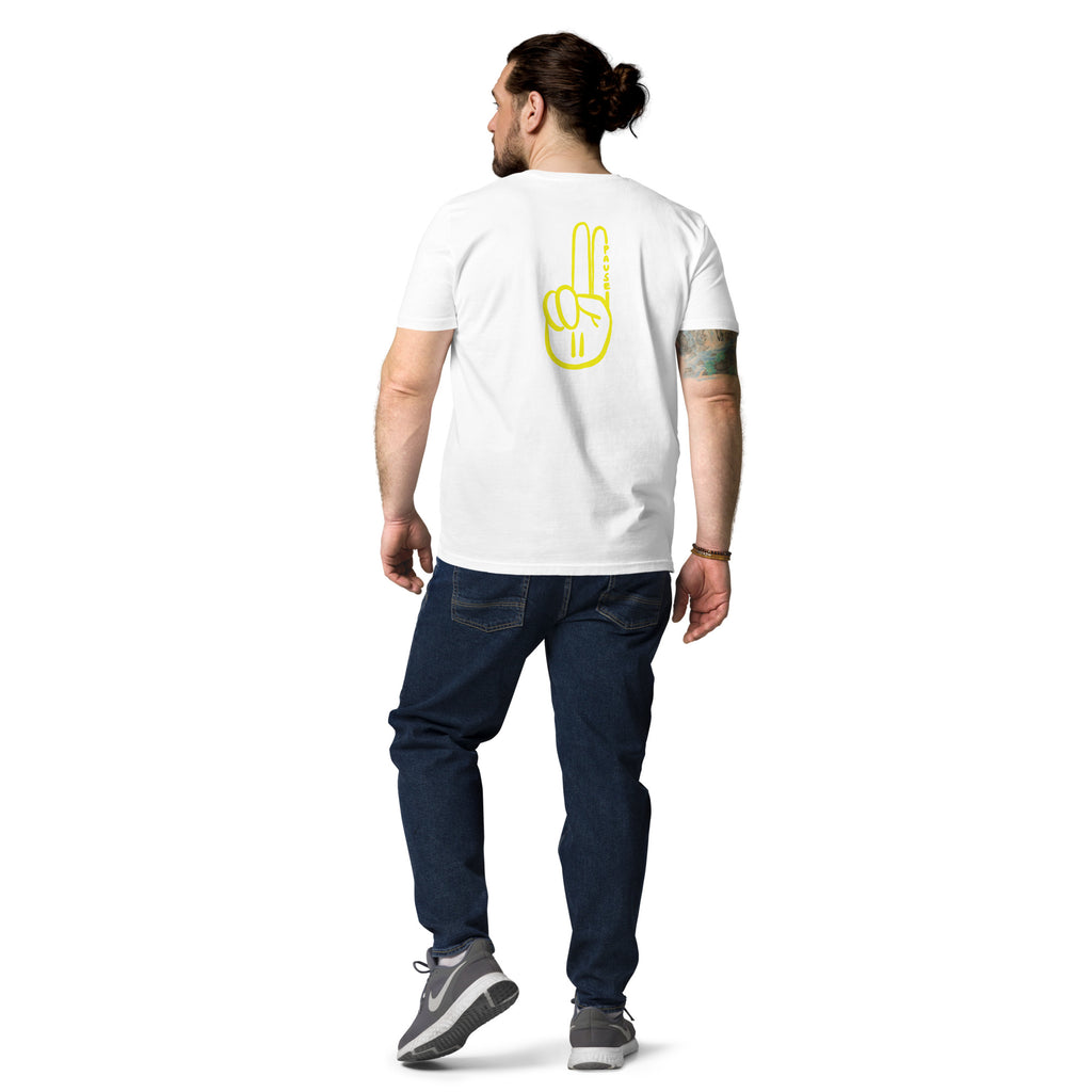 Official Pause Sign Duo Yellow Unisex Organic Cotton Tee