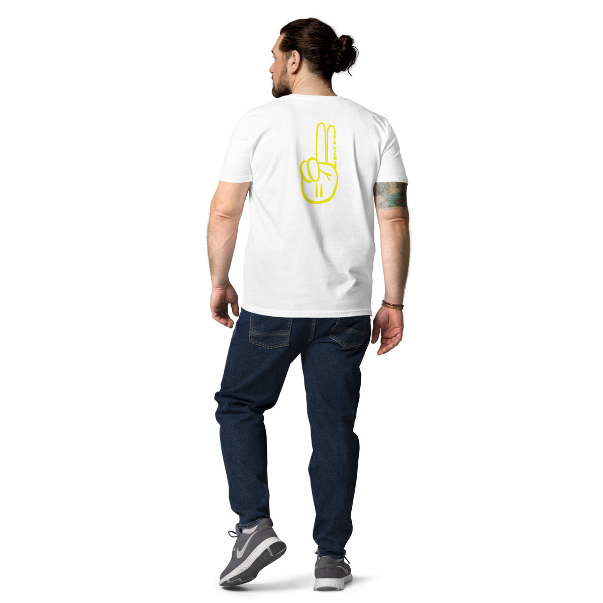 Official Pause Sign Duo Yellow Unisex Organic Cotton Tee