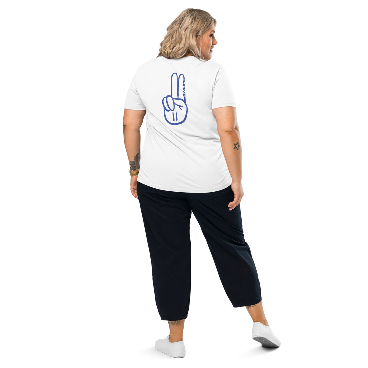 Official Pause Sign Duo Purple Unisex Organic Cotton Tee