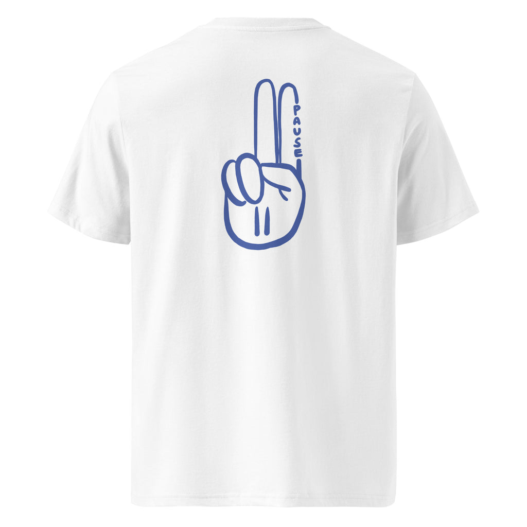 Official Pause Sign Duo Purple Unisex Organic Cotton Tee