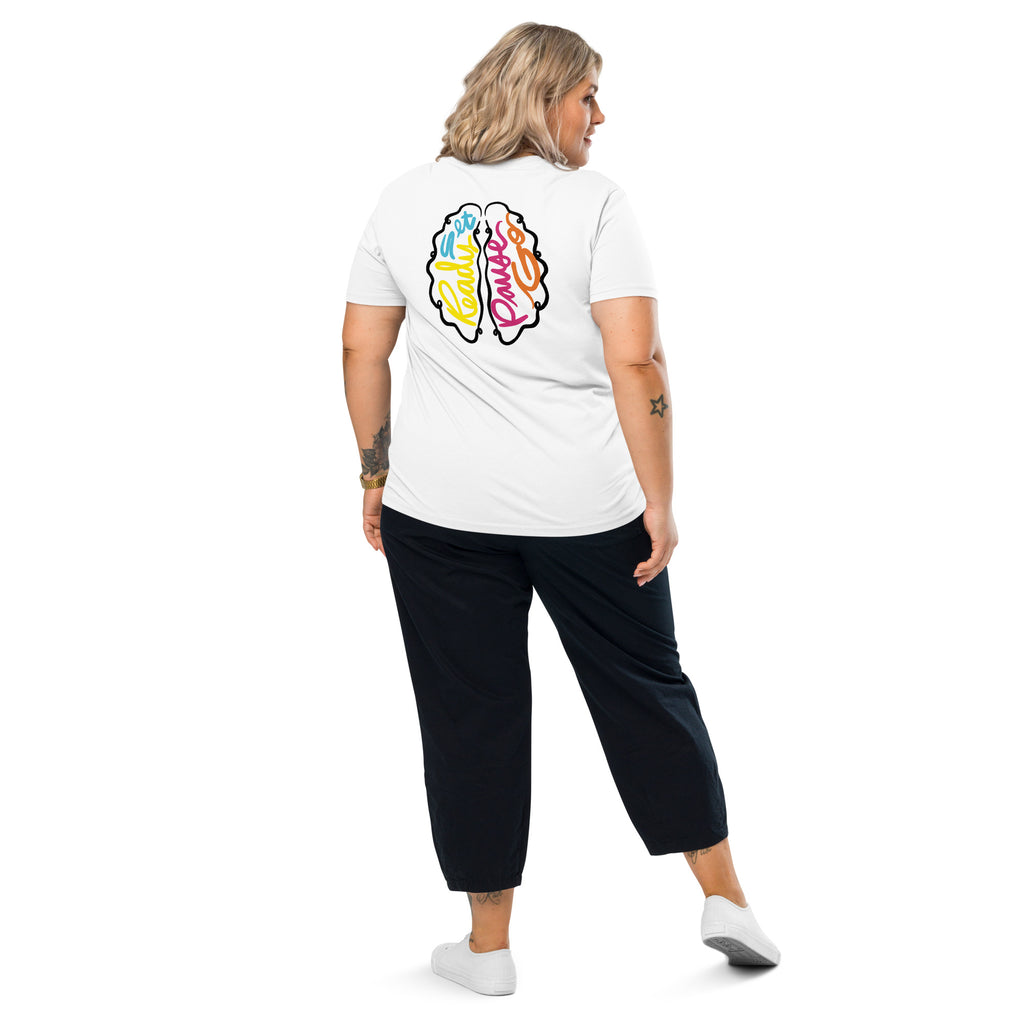Ready Pause Brain Duo Multicolor Unisex Organic Cotton Tee