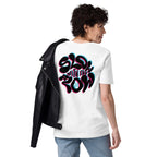 Unisex Organic Cotton Slow With The Flow Duo Tee Blue and Pink