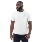 Official Pause Sign Duo Blue Unisex Organic Cotton Tee