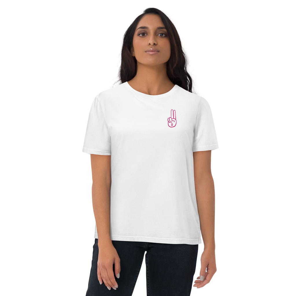 Official Pause Sign Duo Pink Unisex Organic Cotton Tee