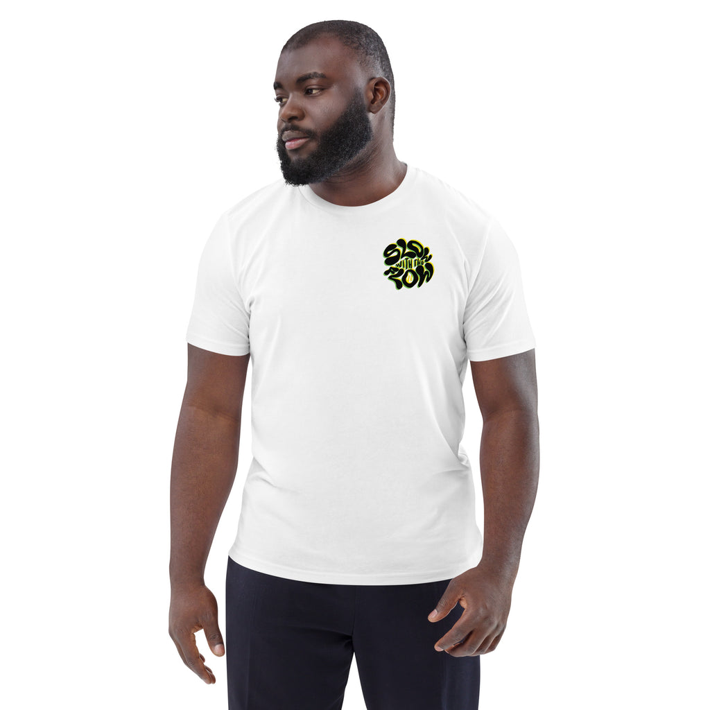 Unisex Organic Cotton Slow With The Flow Duo Tee Green and Yellow