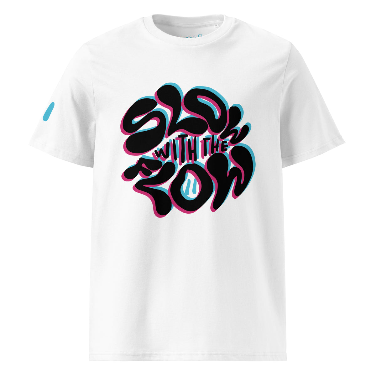 Slow With The Flow Duo Blue/Pink Unisex Organic Cotton Tee